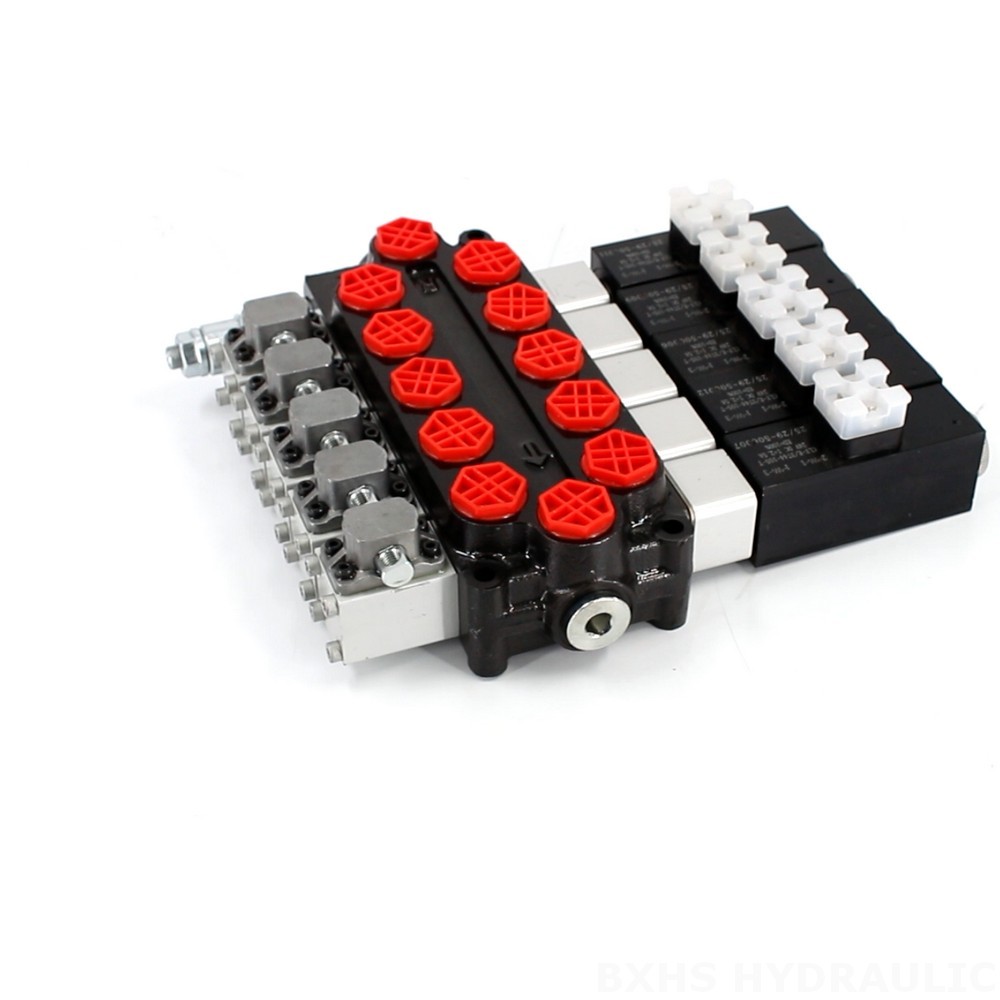 OEM/ODM/Private Label Custom Manufacturing for Q45 Solenoid And Manual 5 Spool Monoblock Directional Valve image